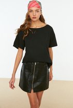 Trendyol TWOSS20TS0140 Volwassenen Vrouwen T-shirt Single pack - Zwart - XL