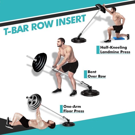 LMIM Barbell TBar Row Platform Post Insert Landmijn, 360° Swivel Power