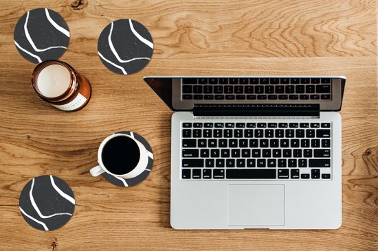 Sous-verres de verre - Rond - Ligne - Minimalisme - Design - 10x10 cm - Dessous de verre - 6 pièces