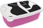 Broodtrommel Roze - Lunchbox - Brooddoos - Abstract - Minimalisme - Design - 18x12x6 cm - Kinderen - Meisje