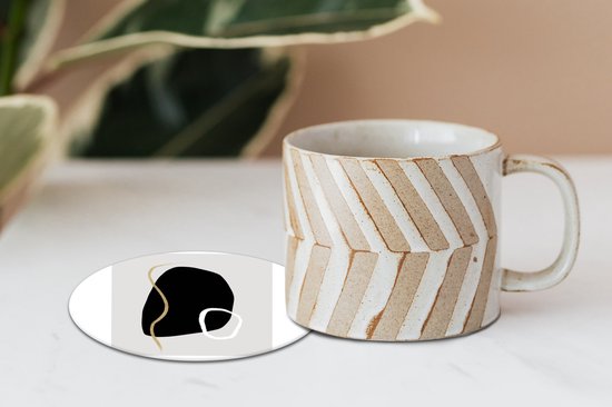 Sous-verres pour verres - Rond - Minimalisme - Abstrait - Design - 10x10 cm - Sous-verres en verre - 6 pièces