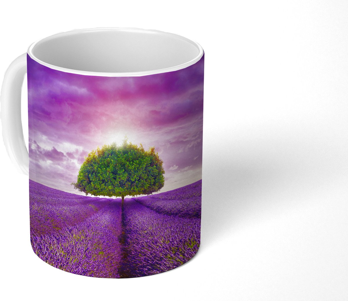 Mok - Koffiemok - Lavendel - Boom - Paars - Wolken - Mokken - 350 ML - Beker - Koffiemokken - Theemok
