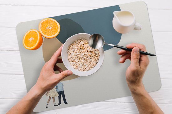 Set de table - Rétro - Nuages - Fille - Pastel - Table - Napperons 45x30 cm - 6 pièces