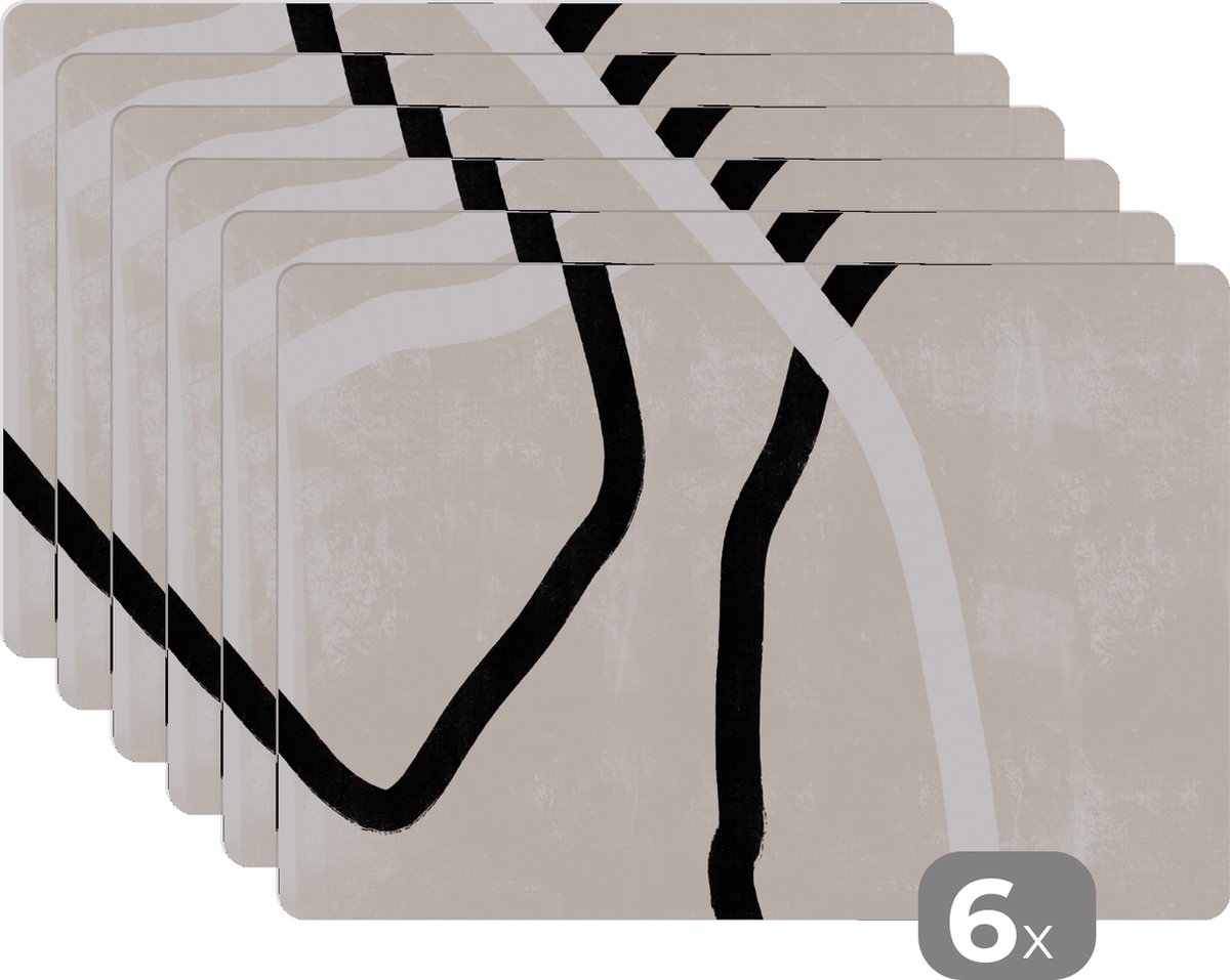 Placemat - Design - Minimalisme - Abstract - Tafel - Onderleggers placemat - 45x30 cm - 6 stuks