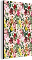 Décoration murale Métal - Peinture Aluminium Industrielle - Fleurs - Roses - Rose - 40x60 cm - Dibond - Photo sur aluminium - Décoration murale industrielle - Pour le salon / chambre