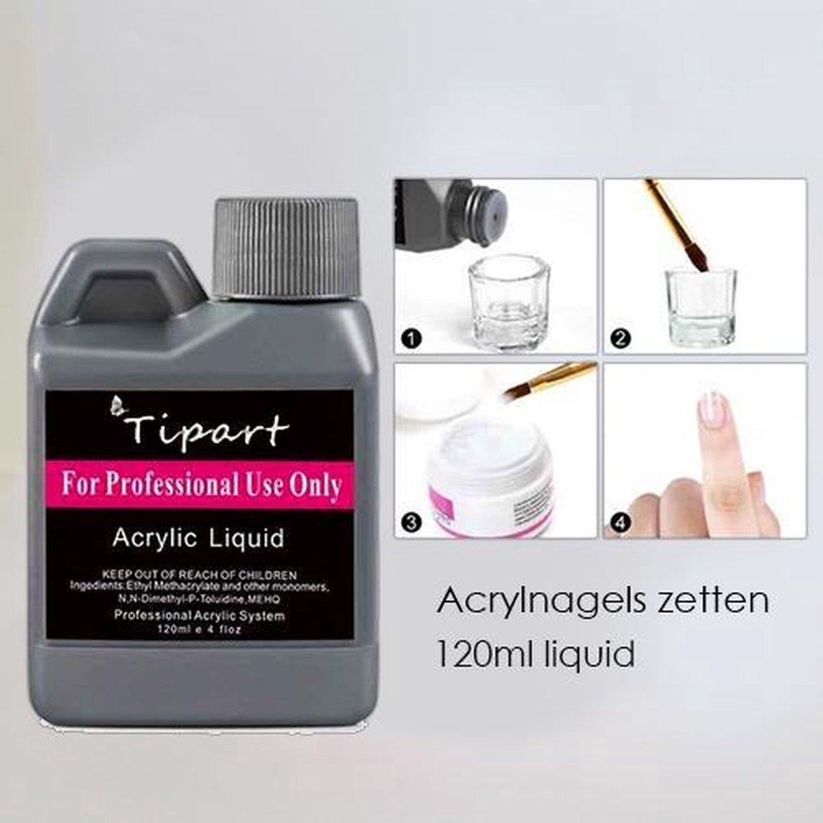 Tipart Acryl Vloeistof - Liquid Monomer - Nagellak - Nagels - Fles 120 ml