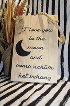 I Love you to the moon and soms achter het behang