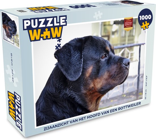 Puzzle Vue latérale de la tête d'un Rottweiler - Puzzle - Puzzle 1000 pièces adultes