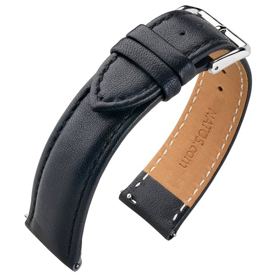 Horlogebandje Nappa Kalfsleer - Makkelijk Zelf te Verwisselen - Zwart 20mm
