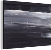 Wanddecoratie Metaal - Aluminium Schilderij Industrieel - Verf - Abstract - Zwart - 120x90 cm - Dibond - Foto op aluminium - Industriële muurdecoratie - Voor de woonkamer/slaapkamer