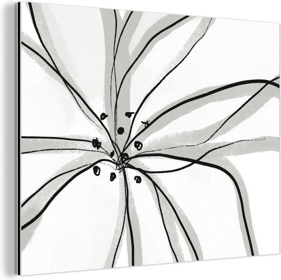 Wanddecoratie Metaal - Aluminium Schilderij Industrieel - Bloemen - Abstract - Design - 80x60 cm - Dibond - Foto op aluminium - Industriële muurdecoratie - Voor de woonkamer/slaapkamer