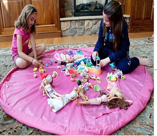 2 in 1 Speelgoed Opberg Kleed | Speelgoed Organizer | Speelmat voor Kinderen | Opbergzak Speelkleed | Diameter 1.5 Meter | Kleur Roze