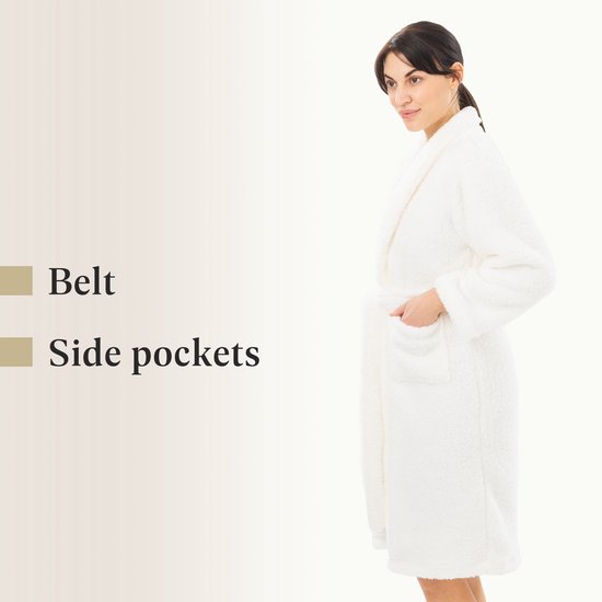 Badjas Fleece - Beige - Badjassen - Hunkemöller Badjas Fleece - Beige - Badjassen - Hunkemöller