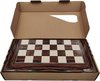 Afbeelding van het spelletje Kleine houten Backgammon koffer - Reiseditie - kleur ebbenhouten - Maat S 25cm - met sterke magnetische sluiting