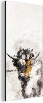 Décoration murale Métal - Aluminium Peinture Industrielle - Highlander écossais - Peinture - Fleurs - 20x40 cm - Dibond - Photo sur aluminium - Décoration murale industrielle - Pour le salon / chambre