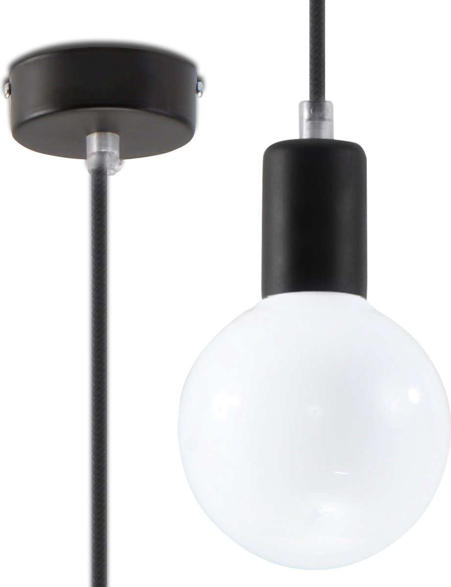 Light Your Home Designer's Lightbox Shades Hanglamp - Ø 8 Cm - Metaal - 1xE27 - Woonkamer - Eetkamer - Black