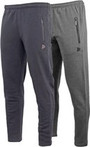 2-Pack Donnay - Joggingbroek met rechte pijp - sportbroek - Heren - Maat XL - Navy/Charcoal-marl (1397)