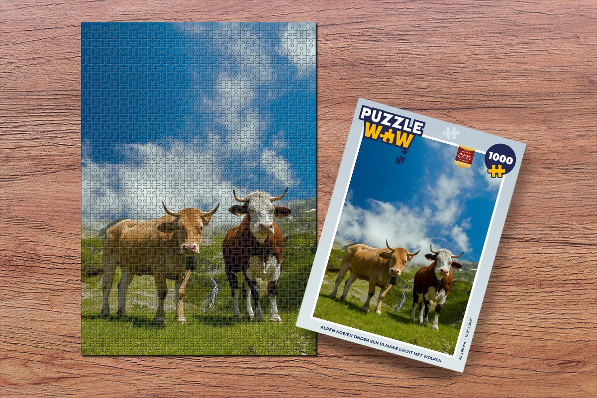 Puzzel Koeien - Zon - Landschap - Legpuzzel - Puzzel 1000 stukjes volwassenen