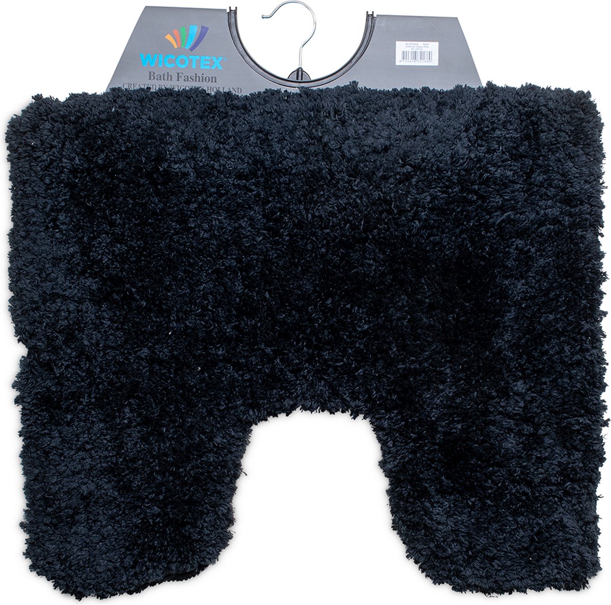 Wicotex - Toiletmat Classic pure Zwart - Antislip onderkant - WC mat met uitsparing - Afmeting 50x60cm - Wicotex