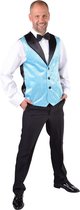 Magic By Freddy's - Feesten & Gelegenheden Kostuum - Lichtblauw Show Vest Pailletten Man - Blauw - Medium / Large - Carnavalskleding - Verkleedkleding