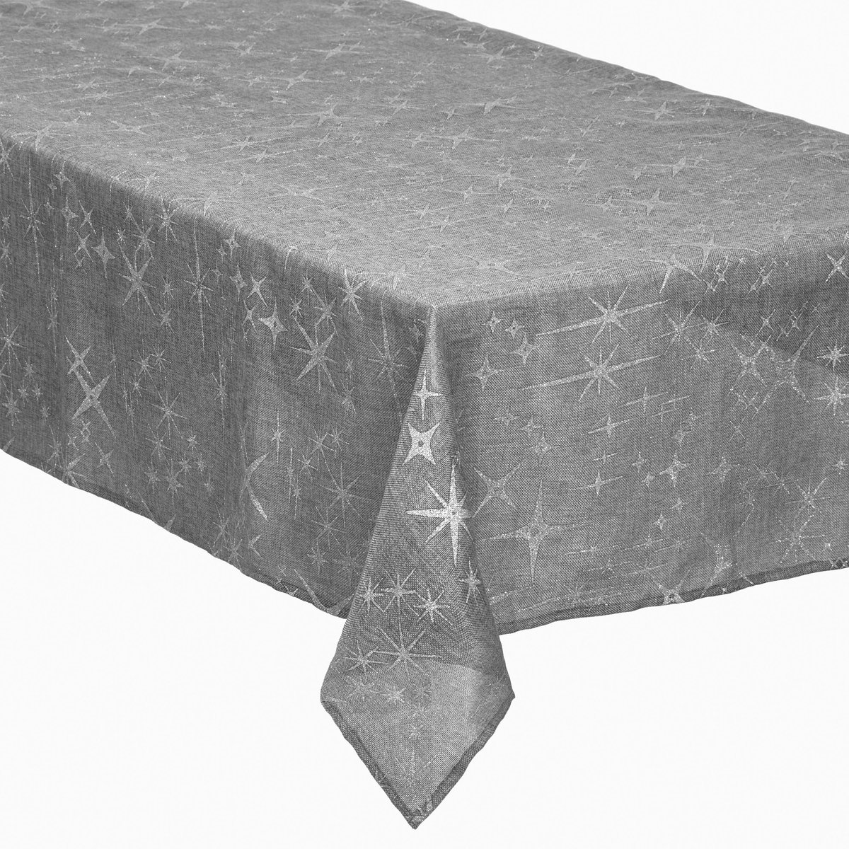 Atmosphera - Tafelkleed kerst thema - 140 x 240 cm grijs met sterren