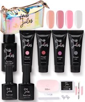 Miss Jules® Luxe Complete Polygel Kit - Polygel Nagels Starterspakket - 4 Kleuren - Perfecte Combinatie Gellak & Acryl - Incl. UV LED Lamp &  Instructievideo (NL)