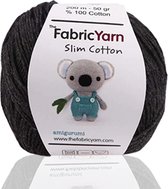 The Fabric Yarn - Amigurumi Garen - Baby Breigaren - 100% Katoen - 1 Stuk - Antraciet - Slim Cotton Garen - 200 Meter
