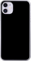 Geschikt voor iPhone 11 hoesje - Zwart - Effen kleur - Siliconen Telefoonhoesje