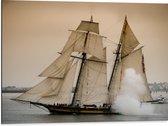 WallClassics - Dibond - Vieux voilier - Photo sur aluminium 80x60 cm (avec système d'accrochage)