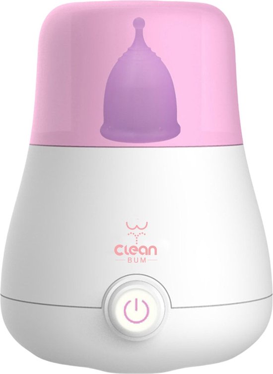 Clean Bum Menstruatiecup Sterilisator - Menstruatiecups Reinigen - Stoomreiniger - Roze - Alle Maten Cups