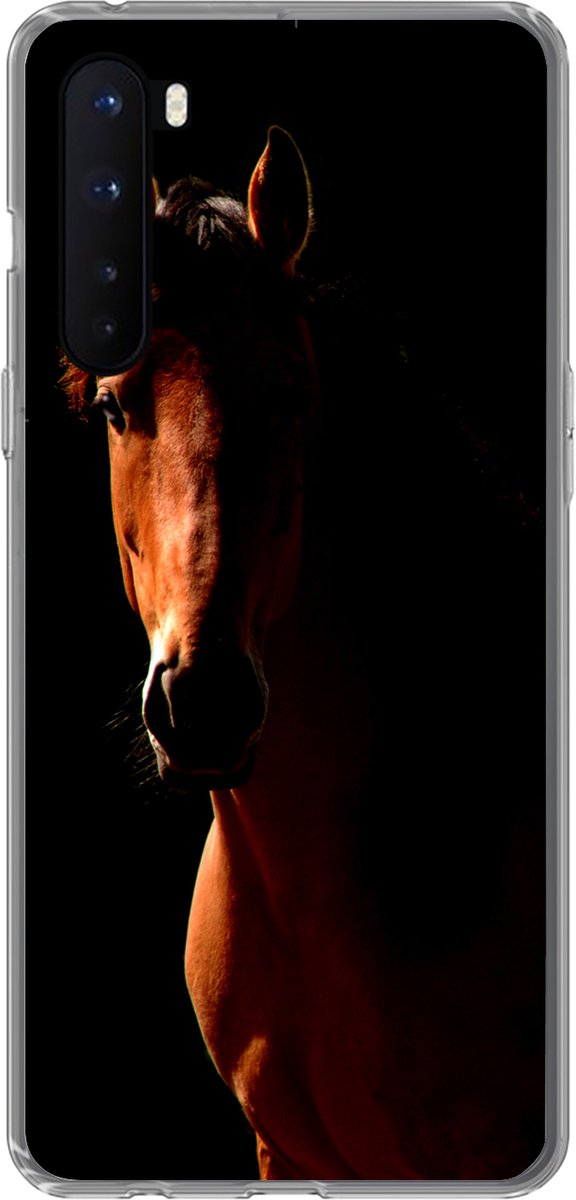 Telefoonhoesje Geschikt voor OnePlus Nord hoesje - Paard - Licht - Portret - Siliconen Telefoonhoesje Telefoonhoesje