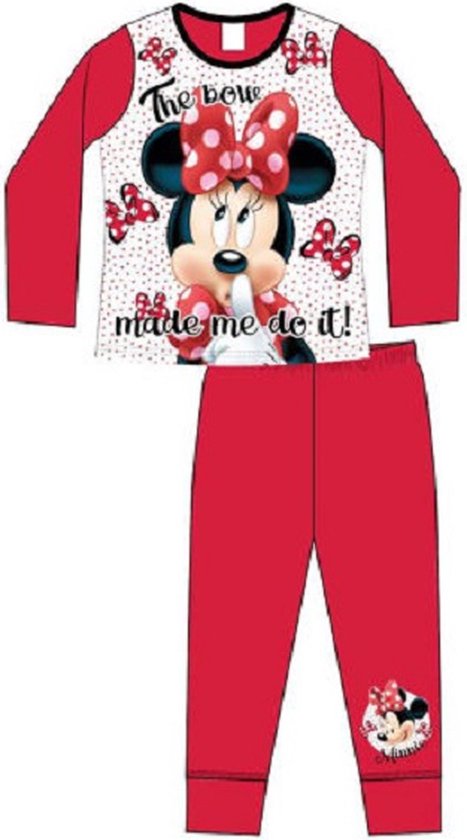 Minnie Mouse pyjama - rood met wit - Disney pyama - maat 134/140