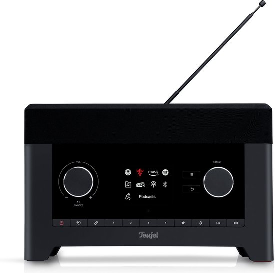 Teufel RADIO 3SIXTY - Internetradio met DAB+ /FM - Bluetooth - Spotify Connect - 360-gradengeluid - Voorkeuzezenders - zwart