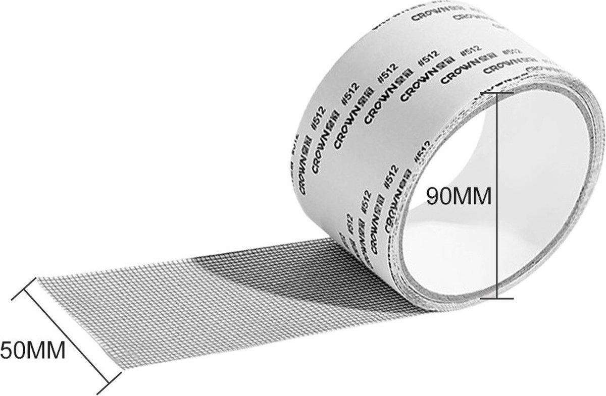 WiseGoods Luxe Muggennet Reparatie Tape - Muggengaas Plakband - Gaas Wonen - Klussen Horren Tool - Horrengaas Tools - Zwart 5x200