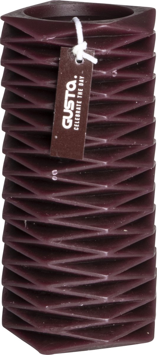 Gusta - Figuurkaars - ZigZag - Bordeaux Rood - ø7,5x15,5cm