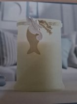 Melinera Kaars in glas Wit 7,8 x 11,2cm
