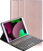 Hoes Geschikt voor iPad 10.2 2019 Hoes Keyboard Cover Toetsenbord Hoesje - Hoesje Geschikt voor iPad 7 Toetsenbord Hoes - Rosé goud