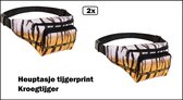 2x Heuptasje Kroegtijger tijgerprint - Festival thema feest cafe party bier apres ski tijger