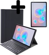 Hoes Geschikt voor Samsung Galaxy Tab S6 Lite Hoes Keyboard Cover Toetsenbord Hoesje Met Screenprotector - Hoesje Geschikt voor Samsung Tab S6 Lite Toetsenbord Hoes - Zwart