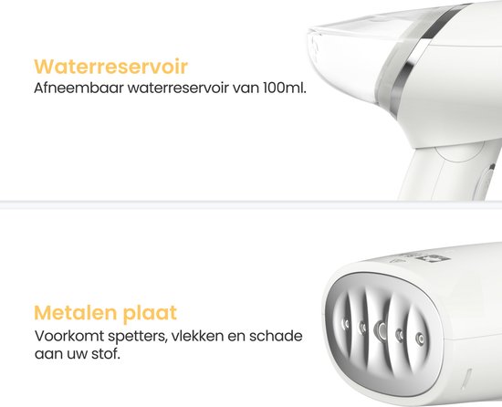 Défroisseur vapeur Goliving - Défroisseur à main pour vêtements/textiles/tissus - Fer à vapeur - Nettoyeur vapeur à main - Défroisseur à main - Pliable - Incl. Étui de voyage - Vert