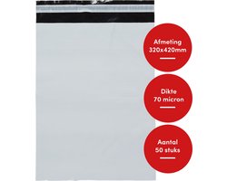 Verzendzakken (M) voor kleding - verzendenveloppen - webshop zakken - 50 stuks