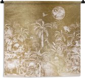 Tenture murale - Tissu mural - Jungle - Enfants - Animaux - 180x180 cm - Tapisserie