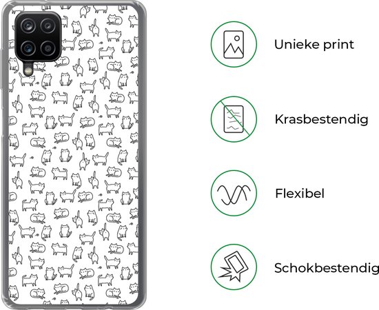 Coque Samsung Galaxy A12 - Meiden - Chat - Motifs - Coque de téléphone en Siliconen -