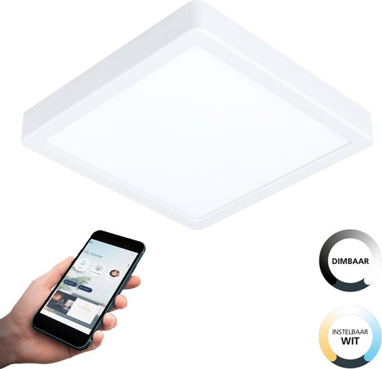 EGLO connect.z Fueva-Z Smart Plafonnier - 21 cm - Wit - Lumière blanche orientable - Dimmable - Zigbee