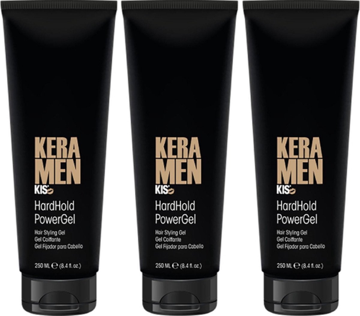 KIS - Keramen - Hardhold Power Gel - Haargel - 3 x 250 ml