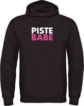 Wintersport hoodie Piste Babe - Zwart XXL - soBAD. | Foute apres ski outfit | kleding | verkleedkleren | wintersporttruien | wintersport dames en heren