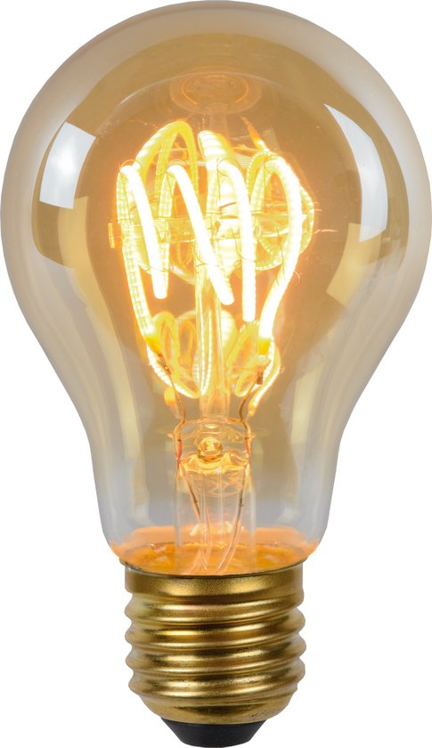 Lucide A60 - Filament lamp - Ø 6 cm - LED Dimb. - E27 - 1x4,9W 2200K - Amber - Lucide