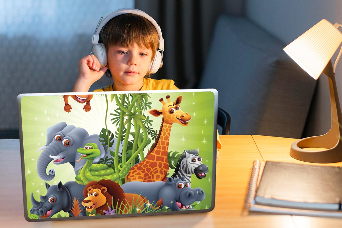 Laptop Sticker 156 Inch Jungle Dieren Planten Kinderen 