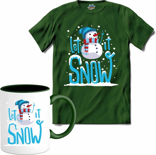 Let it snow - T-Shirt met mok - Heren - Bottle Groen