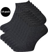 WeirdoSox sneakersokken Dames - 14-pack - Enkel sokken - Donker grijs - Maat 43-46